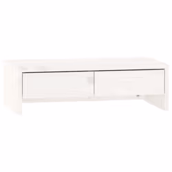 vidaXL Supporto per Monitor Bianco 50x27x15 cm Legno Massello di Pino - Vista aggiuntiva 2