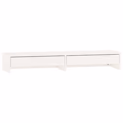 Supporto per Monitor Bianco 100x27x15 cm Legno Massello di Pinocod mxl 72127 - Vista aggiuntiva 2