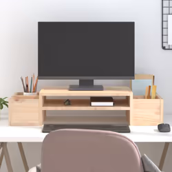 Questo classico supporto per monitor in legno, dal design minimalista, aggiunge un tocco di eleganza al vostro ambiente. Legn ...
