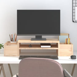 Supporto per Monitor 70x27,5x15cm in Legno Massello di Pino Vidaxl 90792