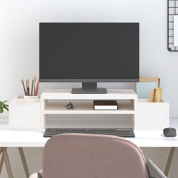 Supporto per Monitor Bianco 70x27,5x15cm Legno Massello di Pino Vidaxl 50661