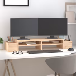 Supporto per Monitor 100x27,5x15cm in Legno Massello di Pinocod mxl 80835 - Vista aggiuntiva 3