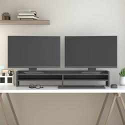 Supporto per Monitor Grigio 100x24x16 cm Legno Massello di Pino Vidaxl 87389