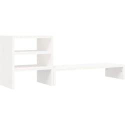 Supporto per Monitor Bianco 81x20x30 cm Legno Massello di Pino Vidaxl 648068