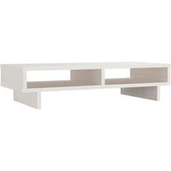 Supporto per Monitor Bianco 60x27x14 cm Legno Massello di Pino Vidaxl 83207
