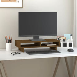 vidaXL Supporto per Monitor ambra 60x27x14 cm Legno Massello di Pino