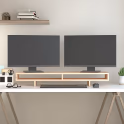 vidaXL Supporto per Monitor 100x27x14 cm in Legno Massello di Pino - Vista aggiuntiva 3