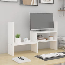 Vidaxl - Supporto Monitor Bianco (39-72)x17x43 cm Legno Massello di Pino