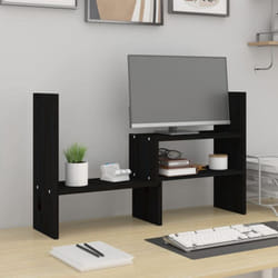 Supporto Monitor Nero (39-72)x17x43 cm Legno Massello di Pino Vidaxl 84390