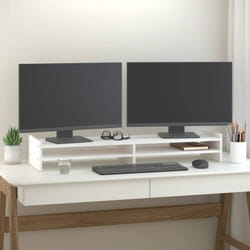 Supporto per Monitor Bianco 100x27x15 cm Legno Massello di Pino Vidaxl 50879