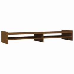 vidaXL Supporto per Monitor ambra 100x27x15 cm Legno Massello di Pino - Vista aggiuntiva 2
