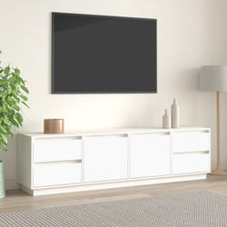 vidaXL Mobile Porta TV Bianco 176x37x47,5 cm in Legno Massello di Pino