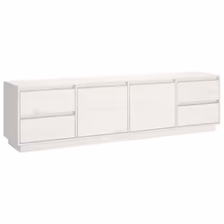 vidaXL Mobile Porta TV Bianco 176x37x47,5 cm in Legno Massello di Pino - Vista aggiuntiva 2