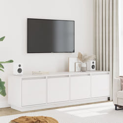 vidaXL Mobile Porta TV Bianco 156x37x45 cm in Legno Massello di Pino