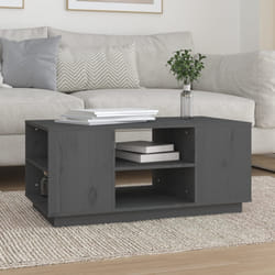 vidaXL Tavolino da Salotto Grigio 90x49x40,5 cm Legno Massello di Pino