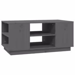 vidaXL Tavolino da Salotto Grigio 90x49x40,5 cm Legno Massello di Pino - Vista aggiuntiva 2