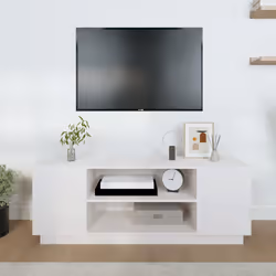 vidaXL Mobile Porta TV Bianco 110x35x40,5 cm in Legno Massello di Pino - Vista aggiuntiva 3