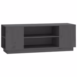vidaXL Mobile Porta TV Grigio 110x35x40,5 cm in Legno Massello di Pino - Vista aggiuntiva 2