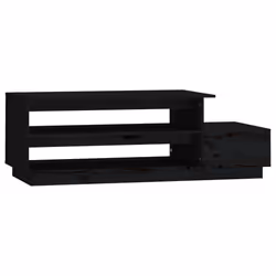 vidaXL Tavolino da Salotto Nero 120x50x40,5 cm Legno Massello di Pino - Vista aggiuntiva 2