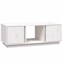vidaXL Tavolino da Salotto Bianco 110x50x40 cm Legno Massello di Pino - Vista aggiuntiva 2