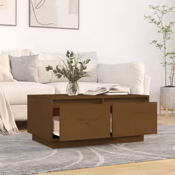 vidaXL Tavolino da Salotto ambra 80x50x35 cm Legno Massello di Pino - Vista aggiuntiva 3
