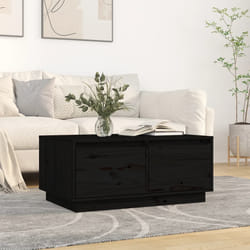vidaXL Tavolino da Salotto Nero 80x50x35 cm Legno Massello di Pino