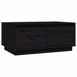 vidaXL Tavolino da Salotto Nero 80x50x35 cm Legno Massello di Pino - Vista aggiuntiva 2