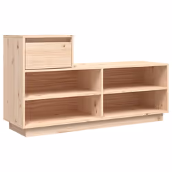 vidaXL Scarpiera 110x34x61 cm in Legno Massello di Pino - Vista aggiuntiva 2