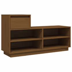 vidaXL Scarpiera ambra 110x34x61 cm in Legno Massello di Pino - Vista aggiuntiva 2