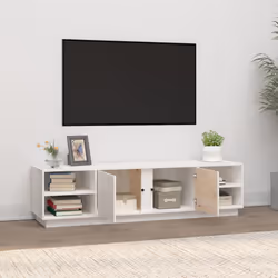 vidaXL Mobile Porta TV Bianco 156x40x40 cm in Legno Massello di Pino - Vista aggiuntiva 3