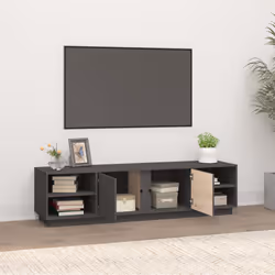 vidaXL Mobile Porta TV Grigio 156x40x40 cm in Legno Massello di Pino - Vista aggiuntiva 3