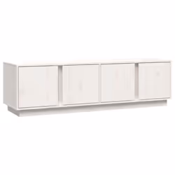 vidaXL Mobile Porta TV Bianco 140x40x40 cm in Legno Massello di Pino - Vista aggiuntiva 2