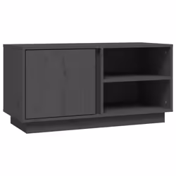 vidaXL Mobile Porta TV Grigio 80x35x40,5 cm in Legno Massello di Pino - Vista aggiuntiva 2