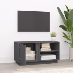 vidaXL Mobile Porta TV Grigio 80x35x40,5 cm in Legno Massello di Pino - Vista aggiuntiva 3