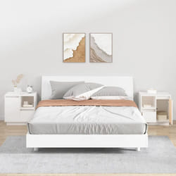 Set 2 Comodini da Camera da Letto, Tavolini da notte Bianco 50x34x50 cm in Legno Massello di Pino Vidaxl