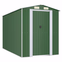 vidaXL Capanno da Giardino Verde 192x357x223 cm Acciaio Zincato - Vista aggiuntiva 2