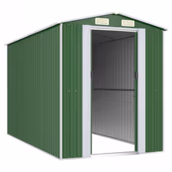 vidaXL Capanno da Giardino Verde 192x357x223 cm Acciaio Zincato - Vista aggiuntiva 3