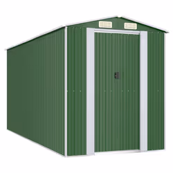 vidaXL Capanno da Giardino Verde 192x440x223 cm Acciaio Zincato - Vista aggiuntiva 2