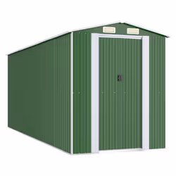 vidaXL Capanno da Giardino Verde 192x523x223 cm Acciaio Zincato - Vista aggiuntiva 2