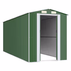 vidaXL Capanno da Giardino Verde 192x523x223 cm Acciaio Zincato - Vista aggiuntiva 3