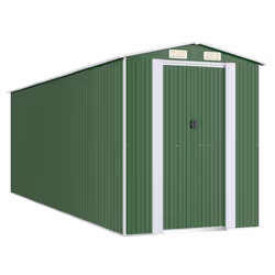 vidaXL Capanno da Giardino Verde 192x606x223 cm Acciaio Zincato - Vista aggiuntiva 2