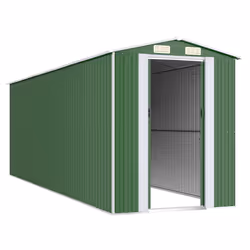 vidaXL Capanno da Giardino Verde 192x606x223 cm Acciaio Zincato - Vista aggiuntiva 3