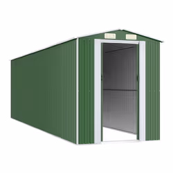 vidaXL Capanno da Giardino Verde 192x689x223 cm Acciaio Zincato - Vista aggiuntiva 3
