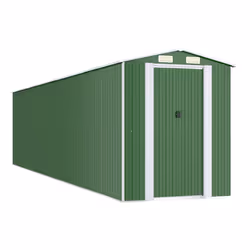 vidaXL Capanno da Giardino Verde 192x855x223 cm Acciaio Zincato - Vista aggiuntiva 2