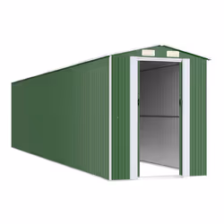 vidaXL Capanno da Giardino Verde 192x855x223 cm Acciaio Zincato - Vista aggiuntiva 3