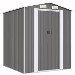 vidaXL Capanno da Giardino Grigio Chiaro 192x191x223cm Acciaio Zincato - Vista aggiuntiva 2