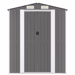 vidaXL Capanno da Giardino Grigio Chiaro 192x191x223cm Acciaio Zincato - Vista aggiuntiva 3