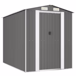 vidaXL Capanno da Giardino Grigio Chiaro 192x274x223cm Acciaio Zincato - Vista aggiuntiva 2