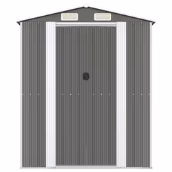 vidaXL Capanno da Giardino Grigio Chiaro 192x772x223cm Acciaio Zincato - Vista aggiuntiva 3