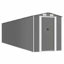 vidaXL Capanno da Giardino Grigio Chiaro 192x855x223cm Acciaio Zincato - Vista aggiuntiva 2